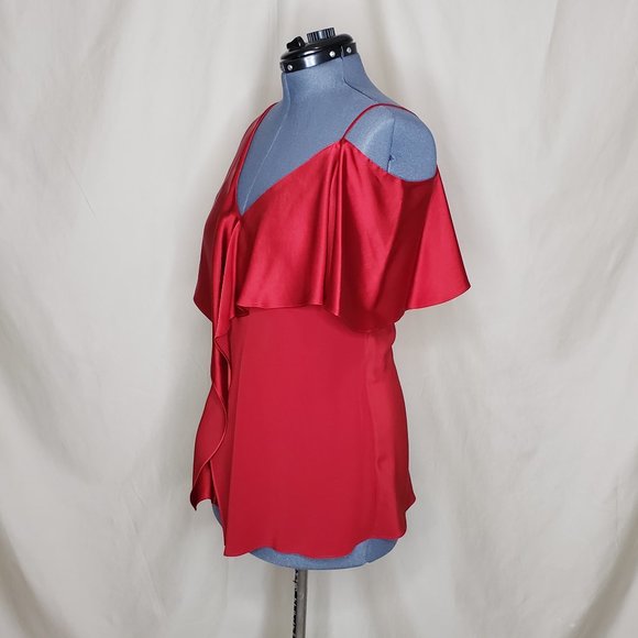 🌶HOST PICK🌶 Diane Von Furstenberg Fiery Red Blouse - Picture 3 of 8